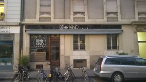 Outside at Be Kind Cafe in Geneva