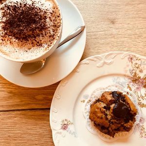 No gluten chestnut cookies with cappucino at Be Kind Cafe in Geneva