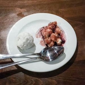 Raspberry Jam Donut Pudding at New Inn in Worcester