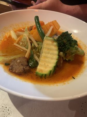 Mutton Mushroom Red Curry  at Amarin Thai Cuisine in Wollongong