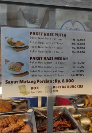 The menu   at Vegan House in Jakarta