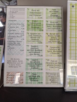 I had no 5, made vegan by omitting the parmesan at Die Pastamanufaktur in Dresden