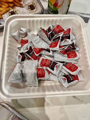 I asked for a few ketchups and they gave me this many lol. Happy customer (I love ketchup)  at SemSem Mediterranean in Chicago Ridge