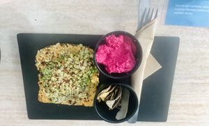 Avo Toast with Beetroot Humus at Mora Mora - Polanco in Mexico City