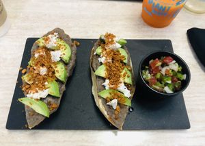 Molletes at Mora Mora - Polanco in Mexico City