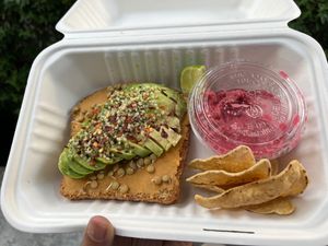 Avo toast to go at Mora Mora - Roma in Mexico City