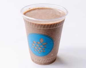 pear, banana, cacao nibs, hazelnut, homemade almond milk, dates at Mora Mora - Roma in Mexico City