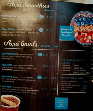 Menu at Mora Mora - Roma in Mexico City