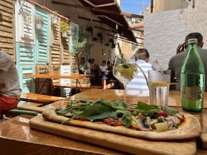 Vegan pizza, LOADED with veggies   at Konoba Andreja in Krk