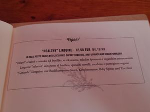 Vegan pasta (linguine) at Konoba Andreja in Krk