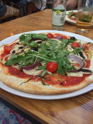 awesome vegan pizza! at Konoba Andreja in Krk