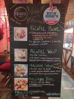 Menu at Falafelmate in Odense