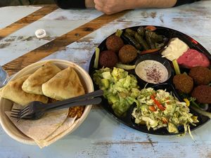 Vegan falafel plate 🌱  at Falafelmate in Odense