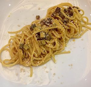 Carbonara Vegana 🌱  at Melamangio in Mendrisio