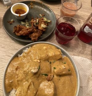 African Veggie Tempura (above) and Le Mafé Vegan (below).  at BMK Paris-Bamako in Paris