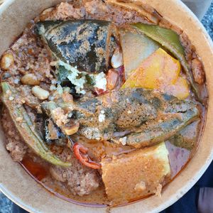 Vegan mafé with attieké at BMK Paris-Bamako in Paris