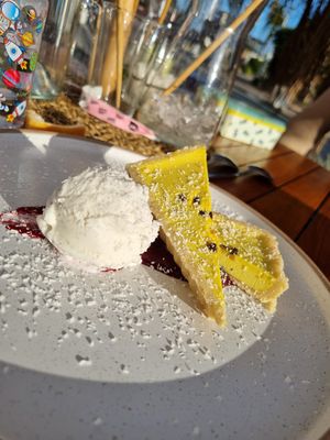Passionfruit frozen tart with icecream at Good Love in St Kilda