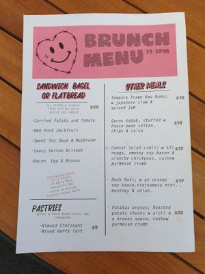 Brunch menu April 2023 at Good Love in St Kilda