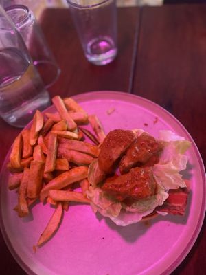 KFC burgerr  at Good Love in St Kilda