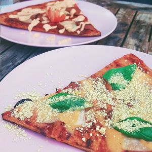 Pepperoni and margarita pizza at Good Love in St Kilda