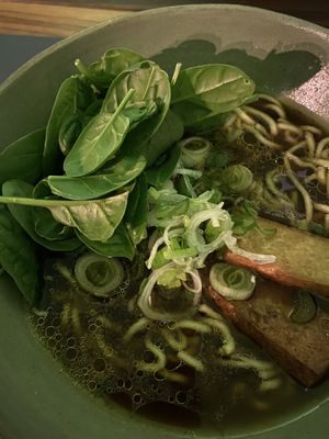 Vegan ramen with tofu and spinach  at MaRamen in Padua