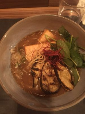 Vegetarian ramen bowl with tofu at MaRamen in Padua