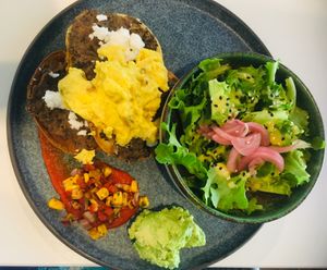 Vegan Huevos rancheros  at The Juniper Bistro in Banff