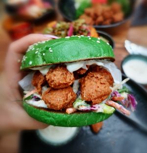 VKFC burger at Project 281 in Brunswick