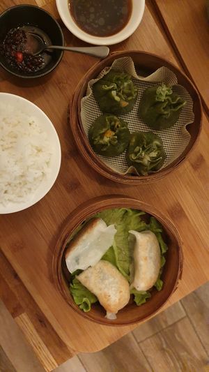 Steamed dumplings & grilled gyoza at Chez Ann in Paris