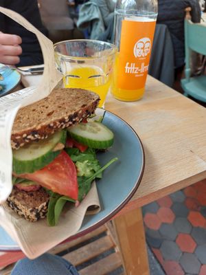 Vegan sandwich at Livin Room in Maastricht