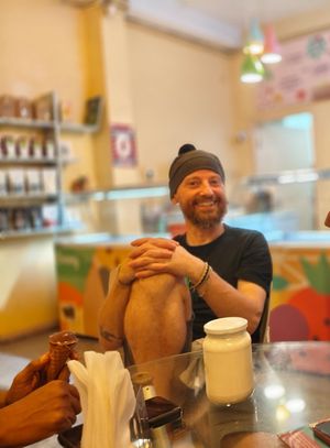 Atmosphere and board games available  at Gelato Factory in Auroville