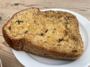 Garlic… bread.   at The Good Earth in Wells