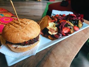 Vegan Burger at Marquage Coffee in Istanbul