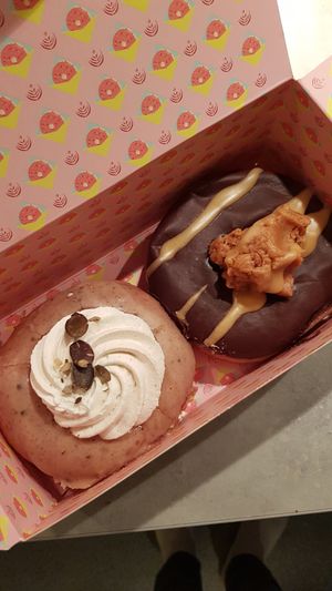 pumpkin spice & chocolate peanutbutter fudge at Brammibal's Donuts - Potsdamer Platz in Berlin
