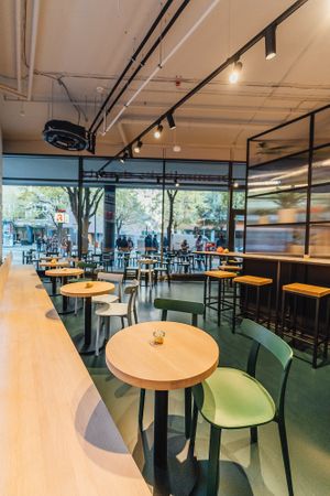 seating at Brammibal's Donuts - Potsdamer Platz in Berlin