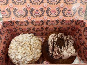 Vanilla pudding filled and tiramisu   at Brammibal's Donuts - Potsdamer Platz in Berlin