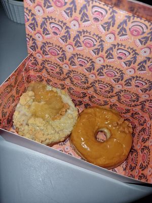 Apple pie and salted caramel (after 6hrs in my backpack) at Brammibal's Donuts - Potsdamer Platz in Berlin