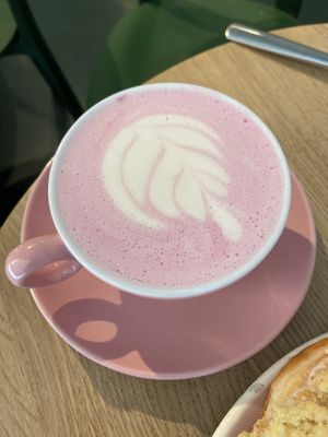 Rose latte: nice rosy flavour  at Brammibal's Donuts - Potsdamer Platz in Berlin