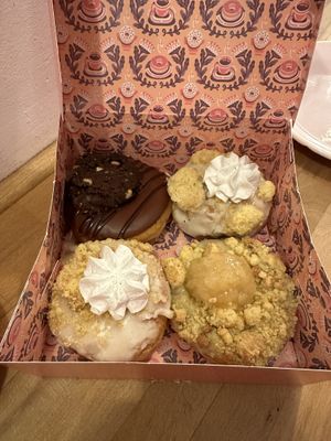 Chocolate Brownie, Apricot Jelly, Apple Cobbler Donuts  at Brammibal's Donuts - Potsdamer Platz in Berlin