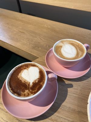 Pumpkin spiced latte, flat white  at Brammibal's Donuts - Potsdamer Platz in Berlin