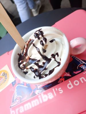 Soft serve with chocolate sauce at Brammibal's Donuts - Potsdamer Platz in Berlin