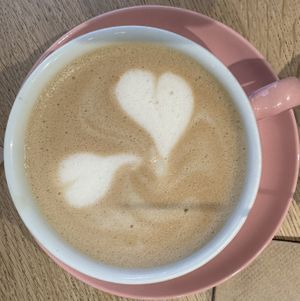 Cappuccino (Barista Art 1/2 🤪).  at Brammibal's Donuts - Potsdamer Platz in Berlin