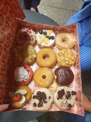 Inside of pretty box :) at Brammibal's Donuts - Potsdamer Platz in Berlin