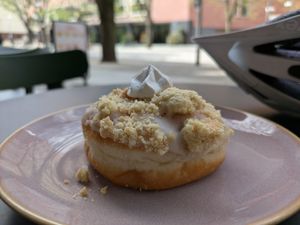 I keep coming back here. Today is rhubarb crumble donut. at Brammibal's Donuts - Potsdamer Platz in Berlin