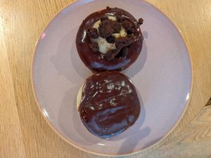 Zupfkuchen and Boston creme at Brammibal's Donuts - Potsdamer Platz in Berlin