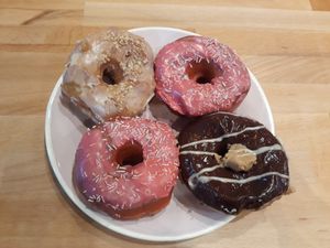 Hibiskus, Peanut Butter, Salted Caramel  at Brammibal's Donuts - Potsdamer Platz in Berlin