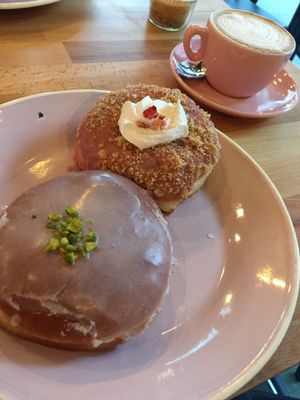 donuts and coffee  at Brammibal's Donuts - Potsdamer Platz in Berlin