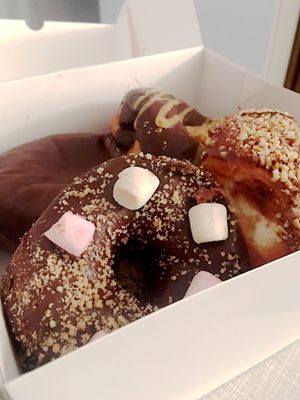 Smore, Boston Cream, Peanut Butter Fudge, and Nougat  at Brammibal's Donuts - Potsdamer Platz in Berlin