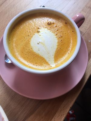 Golden milk at Brammibal's Donuts - Potsdamer Platz in Berlin