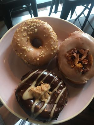 Salted caramel, smoked coconut, chocolate peanut fudge at Brammibal's Donuts - Potsdamer Platz in Berlin